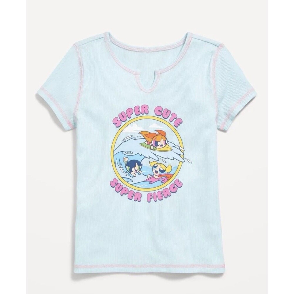 Old Navy Powerpuff Girl's Blue‎ Short Sleeve Top 14/16 NWT